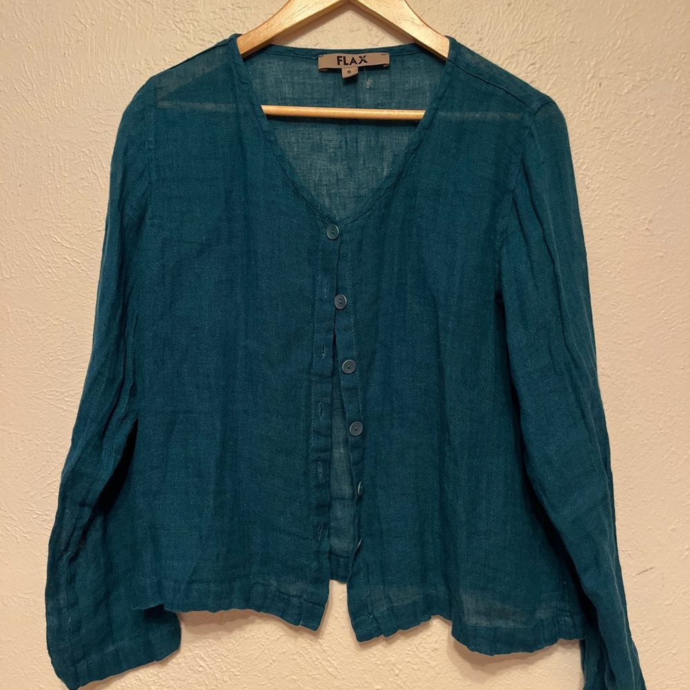 Flax Teal Button Down Shirt